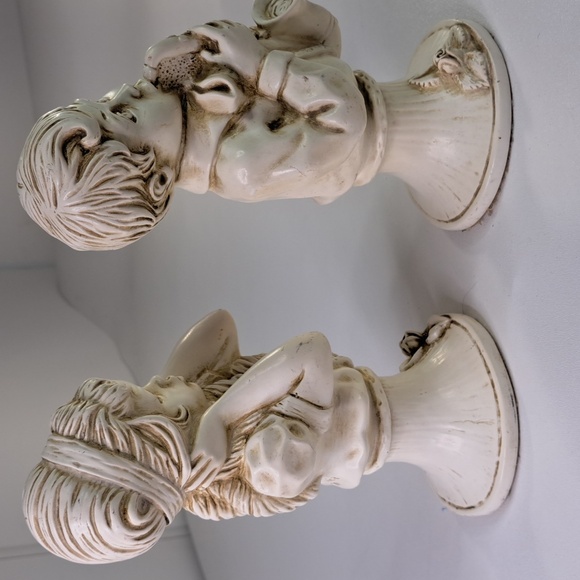 Boy Playing Saxophone Girl Holding Ears Vintage 1971 Kendrick Unversal Statuary - Picture 5 of 12